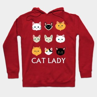 Cat Lady - Cat Faces Cute Girls Womens Shirt Hoodie